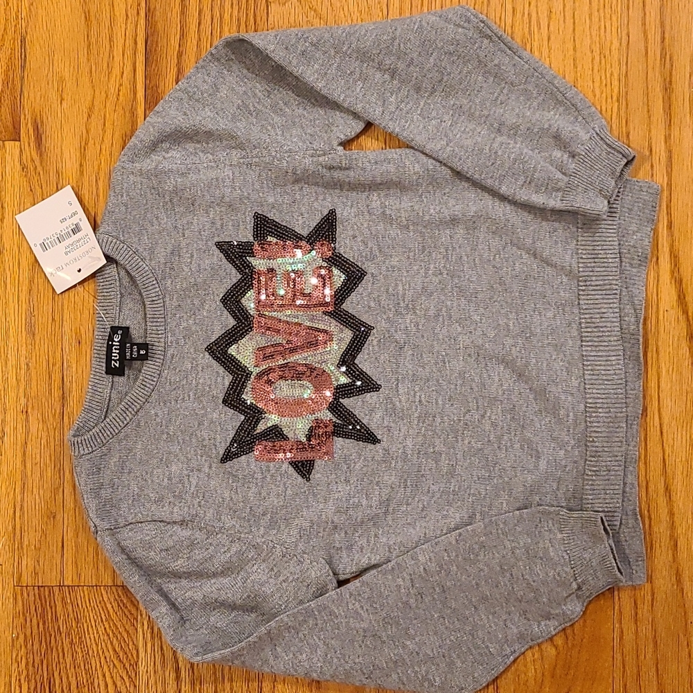 Zunie Love sweater, size 5, NEW with tags
